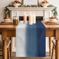 thumbnail image 2 of Gradient Blue Table Runner, Abstract Dark Blue White Gradient Water Ripples Cotton Linen Kitchen Table Decoration Washable Dining Tabletop Runners for Home Party Decor 18x72 Inches, 2 of 9