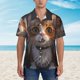 thumbnail image 2 of Fotbe Wide Eyed Cartoon Cats Camisa Hawaiana para Hombre Unisex – Camisa Casual de Verano con Botones de Manga Corta de Algodón y Lino,3X-Large, 2 of 7