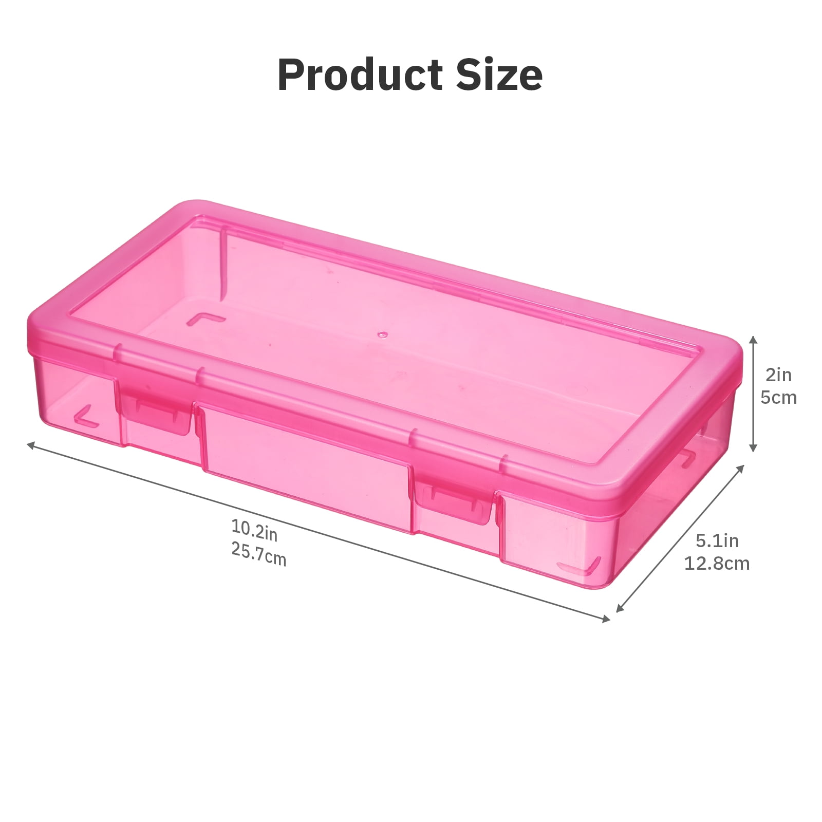 Novelinks 9 Pack Medium Stackable Plastic Storage Box Containers Clear Hobby Art Craft Organizer Rectangle Box for Pencil Box Lego Crayon Beads Jewelry ,Colorful