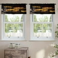 thumbnail image 2 of LALILO Kitchen Curtain Valance Pumpkin Pie Thanksgiving Day Rod Pocket Window Curtain 52"x 18" Set of 2, 2 of 5