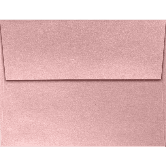 LUXPaper A2 Peel & Press Invitation Envelopes, 4 3/8 x 5 3/4, 84 lb. Misty Rose Metallic, 50 Pack