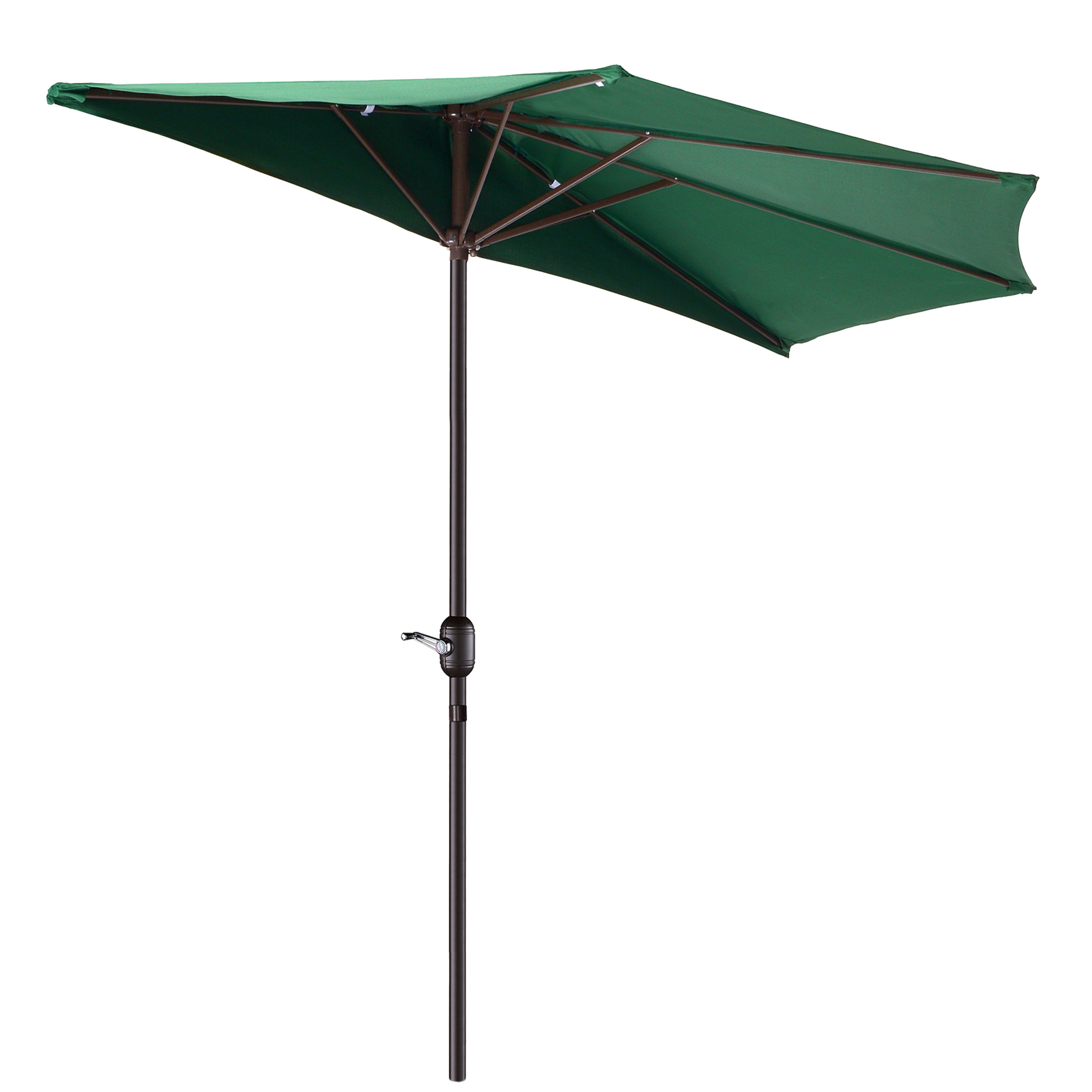 Villacera 9-foot Half Outdoor Patio Umbrella with Easy Hand Crank, Forest Green