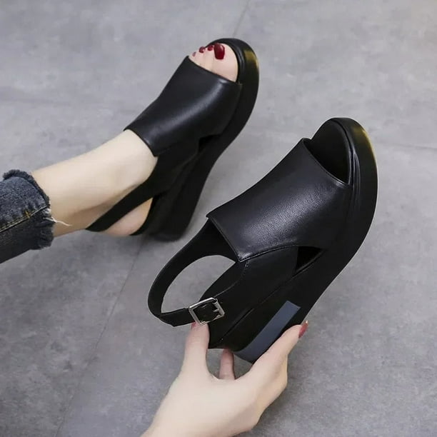 Black platform wedges deals