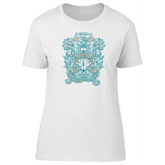 Floral Paisley Octopus Sealife T-Shirt Women -Image by Shutterstock, Female Medium