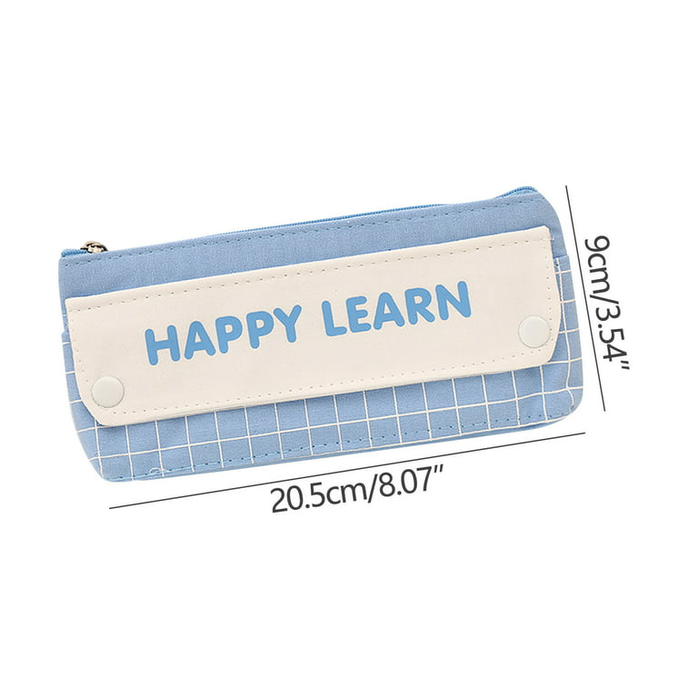 Realhomelove Large Capacity Pencil Pen Case-Cute Happy Learn Pencil Case for Kids, Pencil Pouch Organizer for Student School Office Supplies, Size