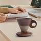 thumbnail image 5 of Elegante taza cónica de cerámica con asa y base de madera | Diseño vintage en forma de embudo para café vertido | Capacidad de 200 ml, 5 of 6