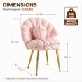 thumbnail image 6 of Ktaxon Vanity Makeup Chair with Teddy Velvet, Shell Design Accent Desk Chair with Lumbar Pillow and Gold Legs, Office Seating for Women Pink, 6 of 11