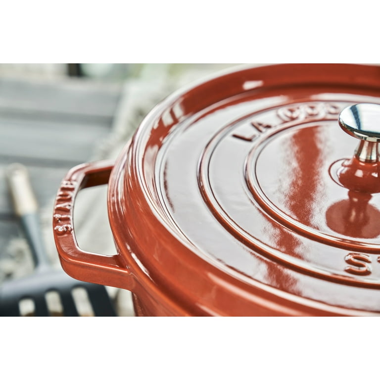 Staub Cast Iron Round Cocotte, Dutch Oven, 7-quart, serves 7-8, Made in  France, Burnt Orange, 7-qt - Fry's Food Stores