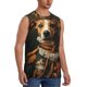 thumbnail image 2 of Fotbe Modern Cute Dog Men's Camiseta sin Mangas Estampada para Hombres, Playera Casual para Gimnasio, Entrenamiento, Playa-Large, 2 of 7