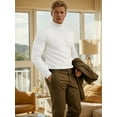 thumbnail image 4 of OALUXE Turtleneck Ribbed Long Sleeve Shirts for Mens Undershirts Knit Thermal Basic Tops, 4 of 7
