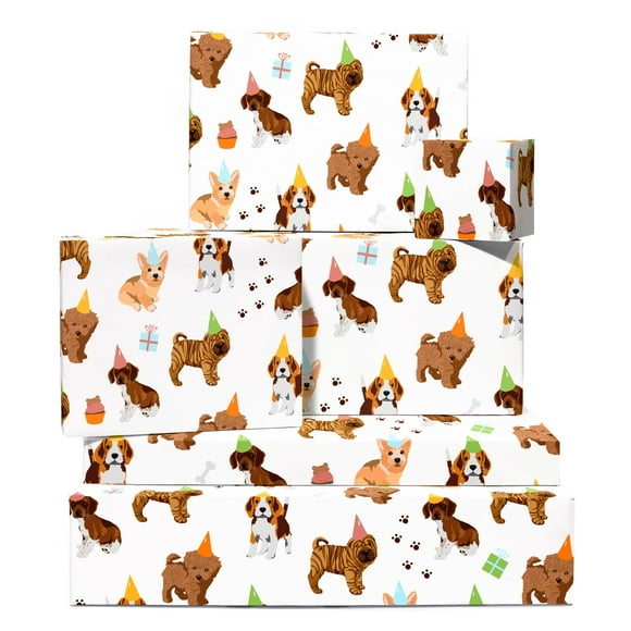 Papel de regalo Central 23 para perros, 6 hojas de 69x48 cm