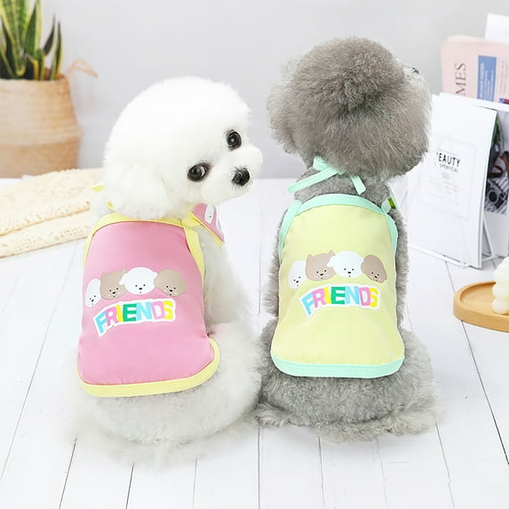 SPRING PARK Pet T-Shirt Dog Slip Dress with Saliva towel Cotton Dog T-Shirt Puppy Breathable Cute Pet Clothes for Small Dogs and Cats