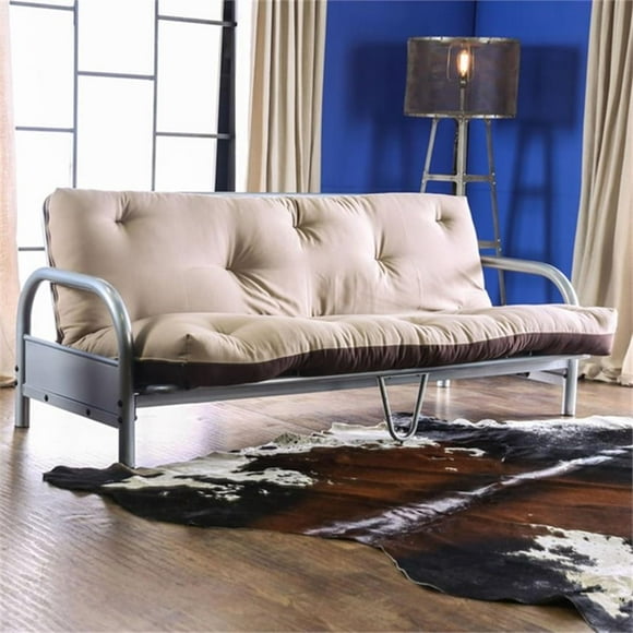 Furniture of America Matelas de Futon en Tissu de 6 Pouces, Kaki et Brun
