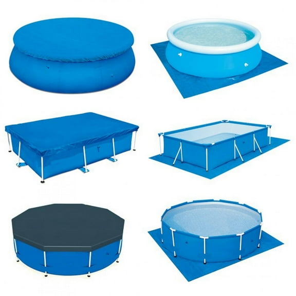 LIZEALUCKY Rain Proof Round Pool Cover for Above Ground Pool, PE Blue, 6.9 ft