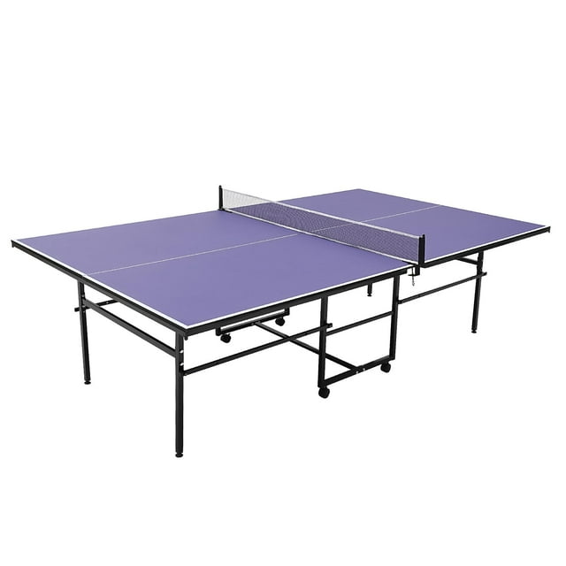 Table de Ping-Pong Pliante et Roulante, Taille Standard, Table de Ping-Pong Intérieure avec Filet, Tables de Ping-Pong Professionnelles d'Extérieur avec 4 Roues pour un Mouvement Facile, Mode Lecture par un Seul Joueur, Conception Pliable