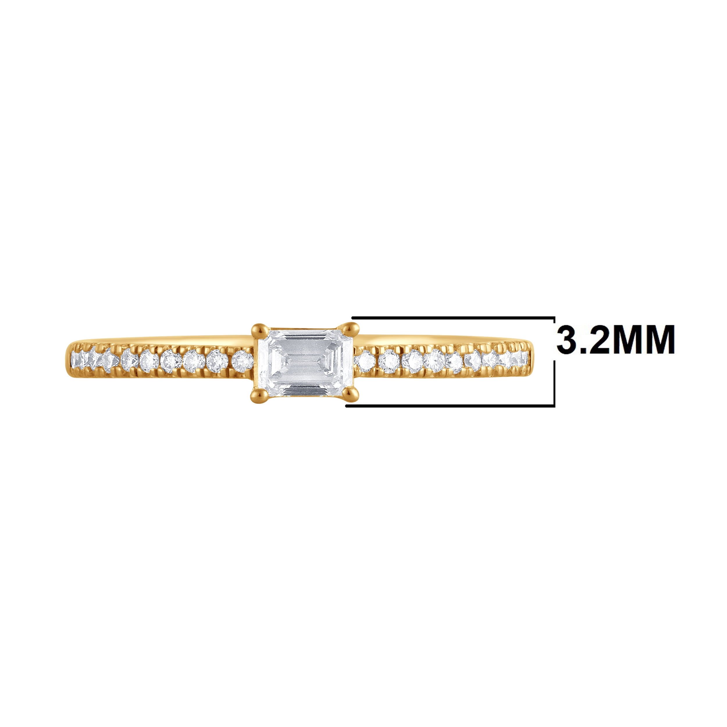 Unique Moments 1/3 Ct Emerald Lab Grown Diamond YG Plated Sterling Silver Ring for Women (J, SI-I1)