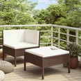 thumbnail image 1 of vidaXL 2 Piece Garden Lounge Set with Cushions Poly Rattan Brown, 1 of 3