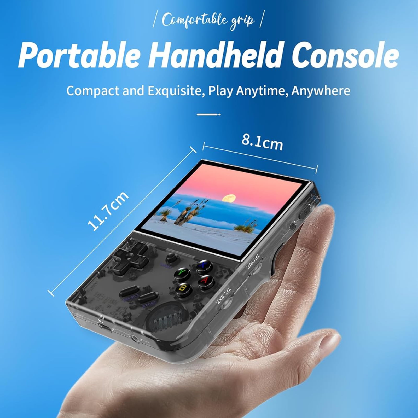 RG35XX Plus Handheld Game Console,Linux System,5G WiFi Bluetooth HD TV Output Gray Black T