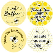 Distinctivs Yellow Bumble Bee Baby Shower Thank You Stickers, 40 Party Favor Labels