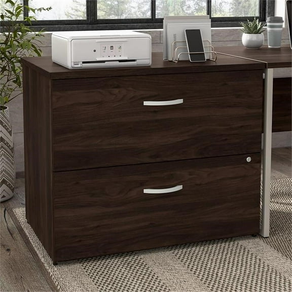 Pemberly Row 2 Drawer Lateral File Cabinet in Black Walnut - Engineered Wood