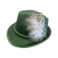 thumbnail image 1 of Sombreros Fedora para hombres Sombrero de jazz con plumas sintéticas Sombrero clásico Trilby Sombrero casual para el sol Sombrero de ala corta Panamá Estilo 2 Verde Yinane Sombreros Fedora para hombre, 1 of 8