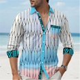 thumbnail image 1 of Camisa de hombre con cuello alto y letras para exteriores, ropa de calle de manga larga estampada, ropa de moda urbana de diseñador, informal, de talla grande, 1 of 6