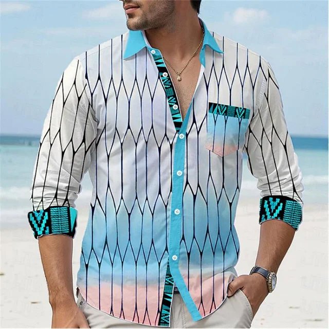 Camisa de hombre con cuello alto y letras para exteriores, ropa de calle de manga larga estampada, ropa de moda urbana de diseñador, informal, de talla grande