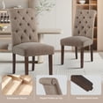 thumbnail image 4 of MALOL Tufted Dining Room Chairs Set of 2, Upholstered Accent Parsons Diner Chairs, Fabric Side Stylish Kitchen Chairs with Solid Wood Legs and Padded Seat, Taupe, 4 of 9