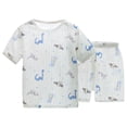 thumbnail image 2 of YDOJG Toddler Boys Outfits Set Cartoon Pajamas Cute Baby Bodysuit Girls Animals Romper Outfits Set For 12-18 Months, 2 of 7