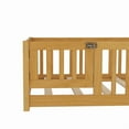 thumbnail image 5 of Montessori Bed with Rails, Twin Size Floor Bed with Door & Slats Support, Wood Playhouse Bed with Fence, No Box Spring Needed,Natural, 5 of 8