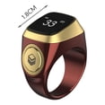 thumbnail image 2 of Anillo contador de cuentas compatible con Bluetooth para 5 tiempos de oración para musulmanes (café 18 mm), 2 of 4