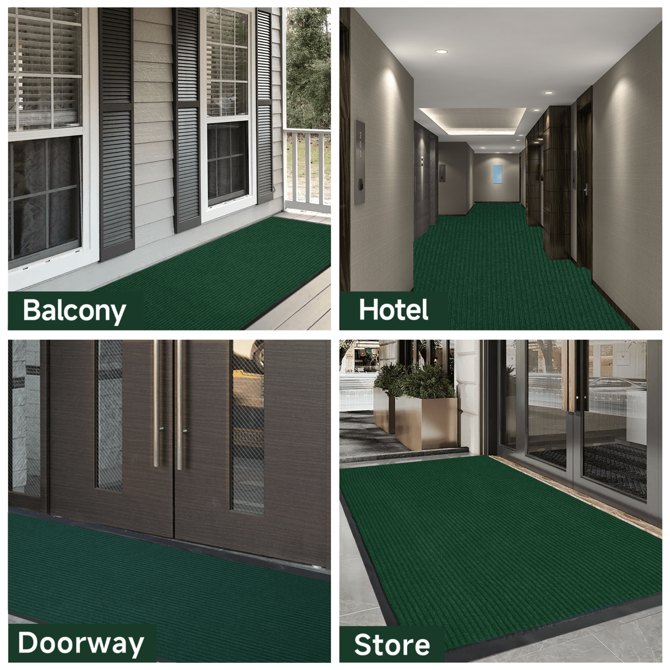 OVYEOFR Outdoor Indoor Carpet Runners, 3ft x 10ft Non Slip Rubber Back Commercial Entrance Mats, Heavy Duty Hallway Runner Rug Doormat
