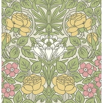 NextWall Honey Bee & Posy Pink Vintage Rose Peel and Stick Wallpaper