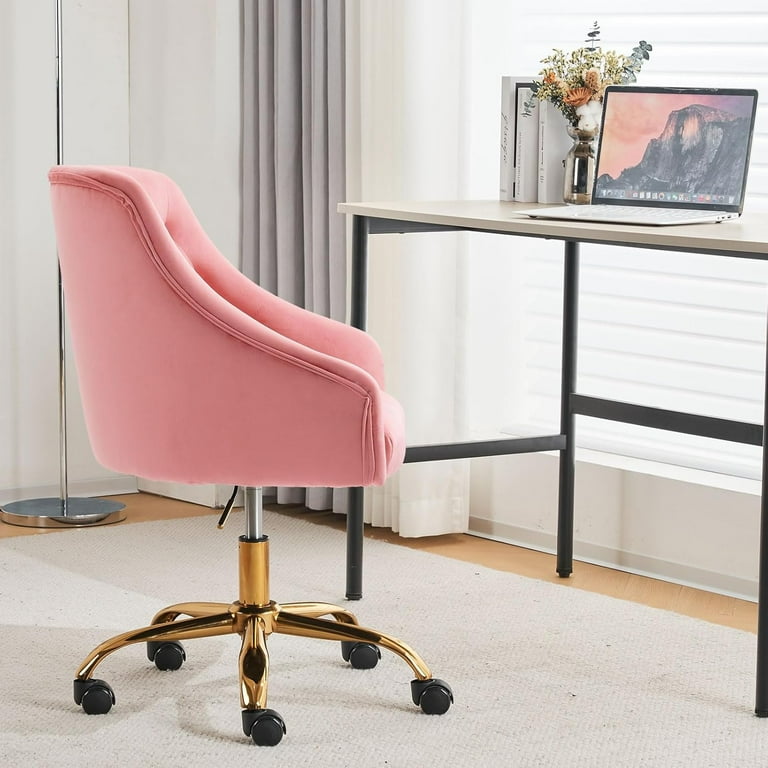 Velvet Office Swivel Chair Vanity Chair Fabric Desk Chair Pretty Fancy Chair Gold Office Chair for Girls Swivel Height Adjustable Reception Chair Burgundy Walmart