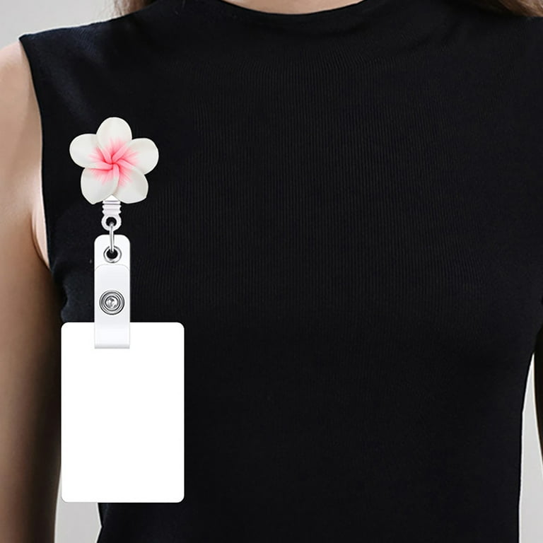 Colorful Flower ID Badge Reel - Retractable Nurse Accessory