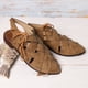 thumbnail image 5 of Sandalias romanas de tacón bajo con parte posterior tejida de cuero con cordones laterales huecos informales para mujer Wmkox8yii nm839, 5 of 9