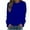 #2-Blue, variant on Patlollav Pntutb Womens Long Sleeve Hoodless Sweatshirts,Ladies Solid Sweatshirt Tops