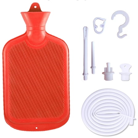 2L Rubber Hot Water Bag, Enema Bag Kit For Colon Detox Cleanse Enemas and  Hot Compress Combination Douche & Reusable Enema Kit Cleansing
