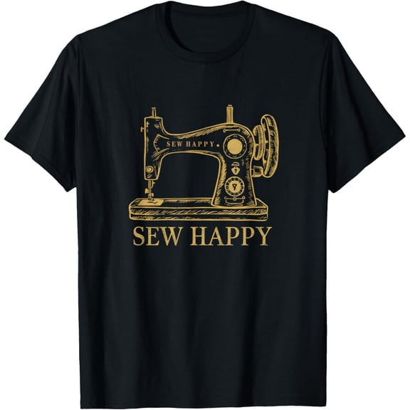 Vintage Sewing Machine Sew Happy Design Crafting Happiness T-Shirt