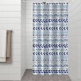 thumbnail image 2 of Blue Striped Geometric Pattern Shower Curtain 36"x72" ,Bathroom Decorative Shower Curtains Set with 12 Hooks,Modern Waterproof Washable Shower Curtain, 2 of 6