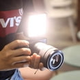 VIJIM Portable Rechargeable LED Video Light, Bi-color, 3 Cold Shoe ...