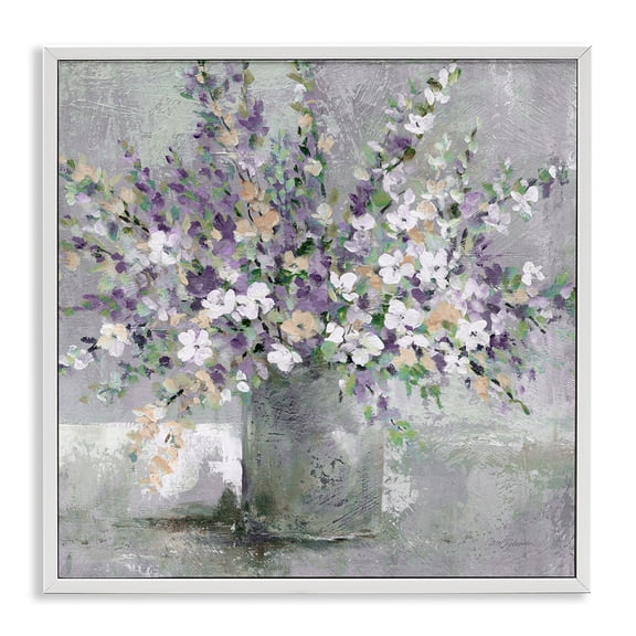 Stupell Industries French Country Blossoming Aster Flower Bouquet White Framed Giclee Art, 12 x 12, by Carol Robinson