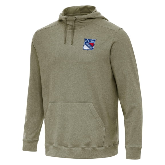 Men's Antigua Olive New York Rangers Cloud Pullover Hoodie