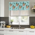 thumbnail image 4 of 2 Pack Valances for Window, Christmas Blue Short Curtains for Kitchen Bedroom Living Room, Xmas Cute Elk Winter Leaves Cartoon Snowflake Rod Pocket Small Window Treatment Valance Drapes 42 x 12 Inch, 4 of 8