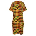 thumbnail image 4 of Vestido de verano holgado con bolsillos para mujer traje de playa con estampado africano de Kente auténtico diseño de Ghana, 4 of 6