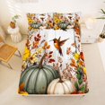 thumbnail image 5 of Manfei Harvest Season Hummingbird Bed Sheets,Farmhouse Pumpkin Full Size Sheets,4-Piece,1 Flat Sheet,1 Fitted Sheet and 2 Pillowcases, 5 of 6