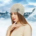 thumbnail image 2 of Yigetop Beanie for Women Women's Round Bead Accessories Hat Woolen Hat Knitted Hat Bohemian Toe Cap Winter Hats for Women Beige One Size, 2 of 5