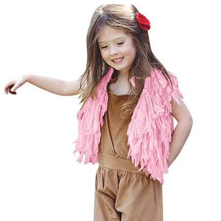 

Baby Girls Knitted Sweater Vest Tops Tassel Short Sweatshirts Fall Winter Clothes Outfits