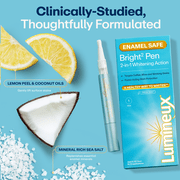Lumineux Teeth Whitening & Dual Action Stain Repellant Bright, Peroxide Free & Enamel Safe, 1 Pen