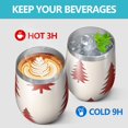 thumbnail image 4 of 12oz Stemless Wine Tumblers Red Christmas Tree Pattern Vacuum Insulated Stainless Steel Travel Tumbler Cups Mug with Lid and Straw for Champaign,Cocktail,Beer with Cleaning Brush, 4 of 5